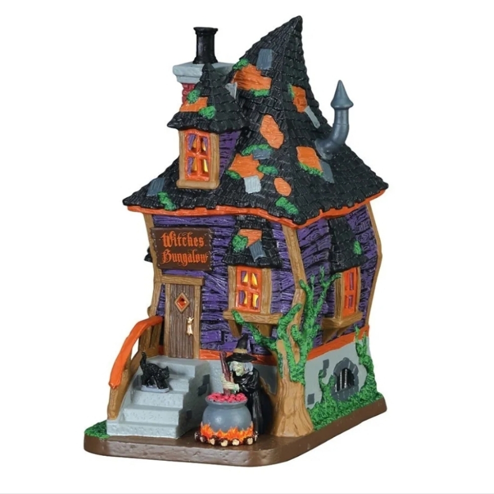Lemax spooky town witches bungalow house figurine Halloween